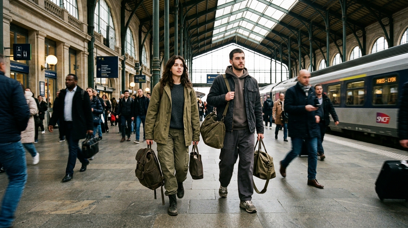 Campanya NOMAD DEPT. — passant per una estació de tren